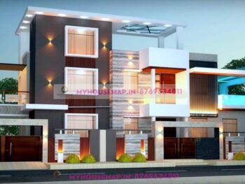 image of Duplex bungalow front elevation design and ultra modern look front design