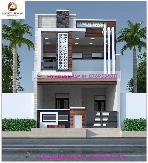 2 floor house elevation designs 18×38 ft