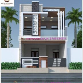 2 floor house elevation designs 18×38 ft