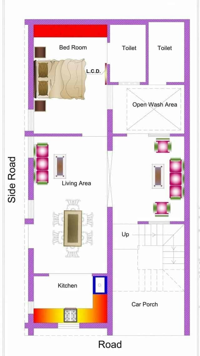 1 bhk house map
