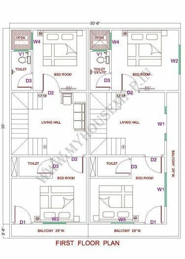 15*40 house map 2 bhk