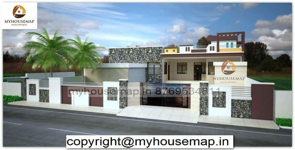 front elevation design for single floor house