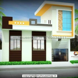 front elevation single floor house