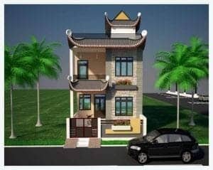 house front elevation designs for double floor in india