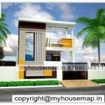 image of ground floor exterior design and best front with yellow white brown color theme