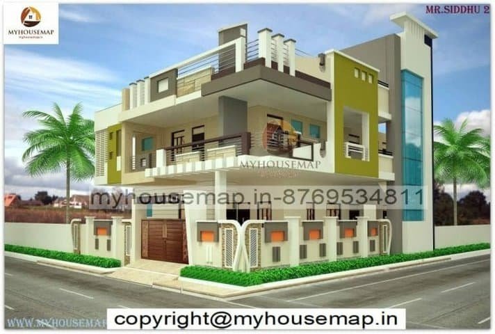 3d front elevation of house in india