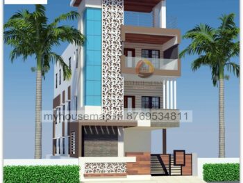 three floor building elevation design front