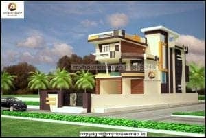 elevation of duplex house