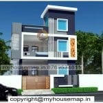 Normal front elevation design for two floor house