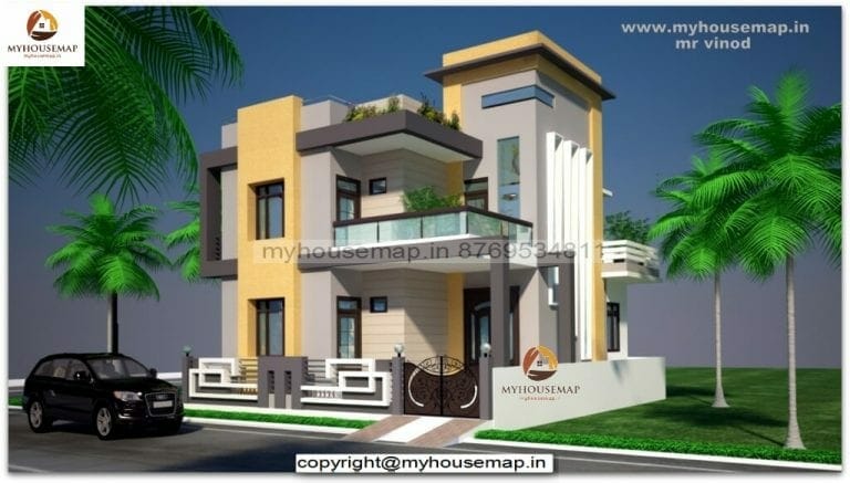 front elevation designs for first floor house with car parking