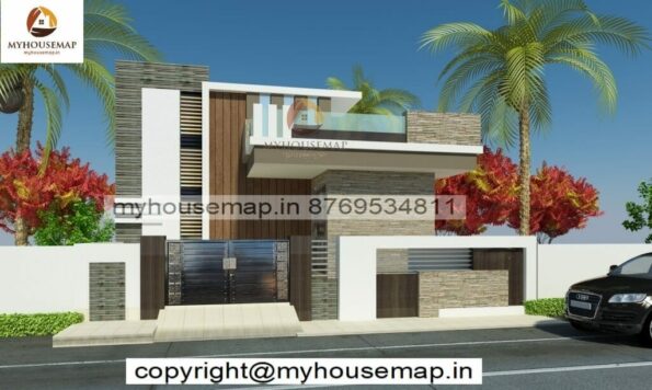 image of front home design single floor and modern front look with simple house