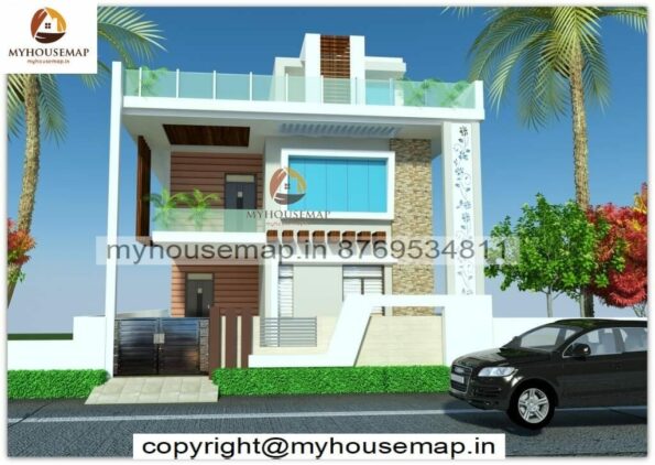 image of home design front 2 floor and best front with perfect color theme house