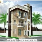 g+2 small house with shop corner front design