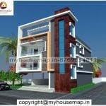 image of 3 storey building front elevation and