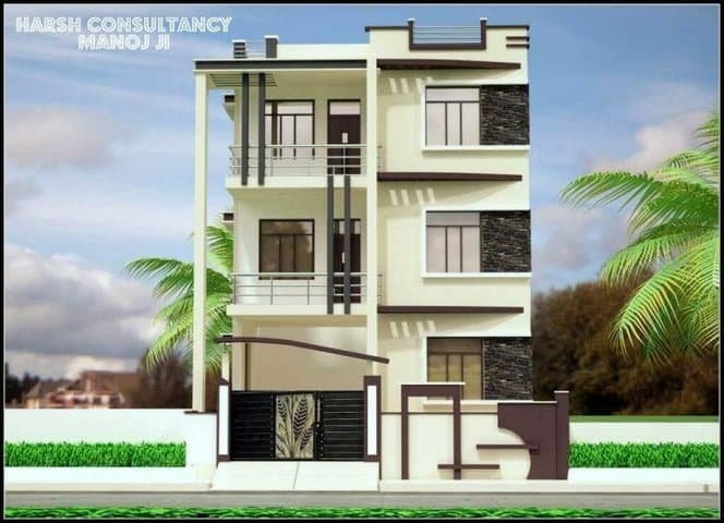 house front elevation designs for three floor