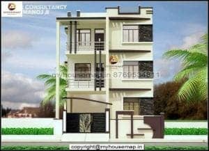 house front elevation designs for three floor