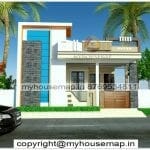 image of single story front elevation for small house and budget front design with perfect elevation