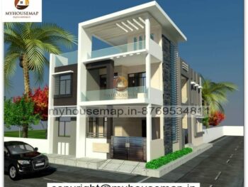 image of best elevation design for duplex house and gray and white color with perfect house