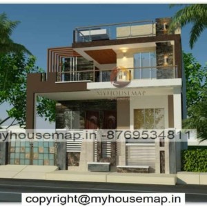 2 floor house front elevation design