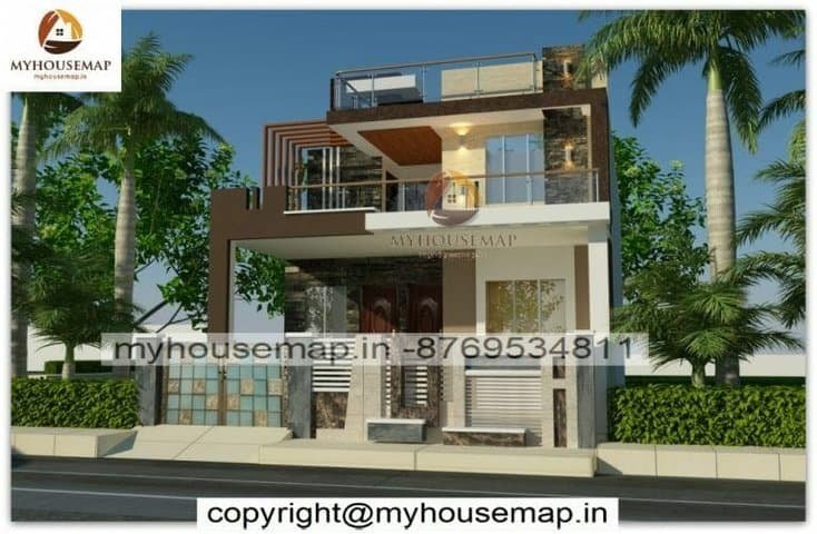 2 floor house front elevation design