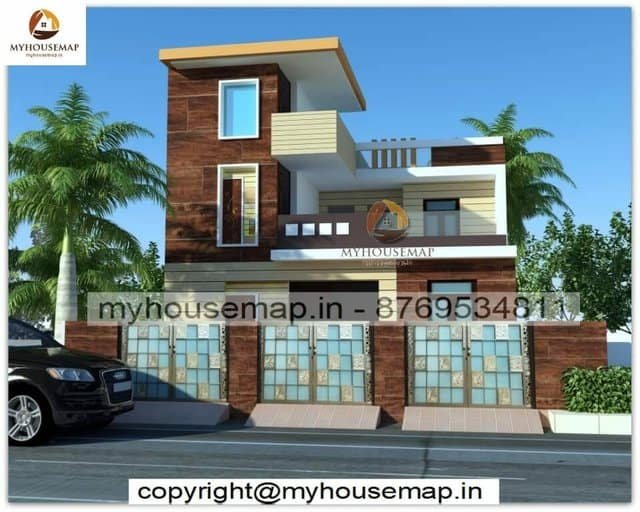 house front tiles design in simple