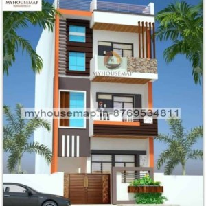 3 floor front normal house design