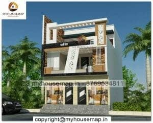 3 story house elevation design