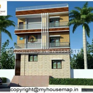 3 story latest house elevation design