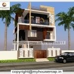 triple floor front design of house simple