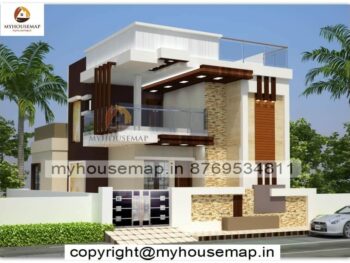 image of best elevation for g+1 house and modern front with perfect color theme.