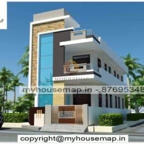 Double story house elevation design