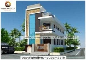 Double story house elevation design