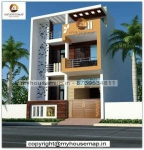 Double story house front elevation designs