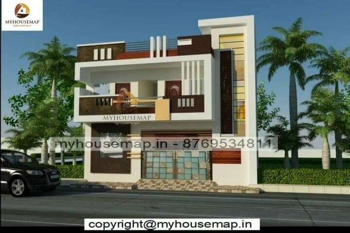 Front elevation balcony house design