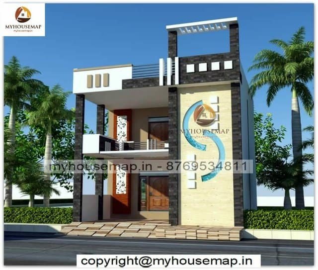  House  Front  elevation design indian  style  with car parking