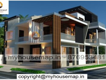 image of Double storey best home elevation design and modern front with perfect color combination design