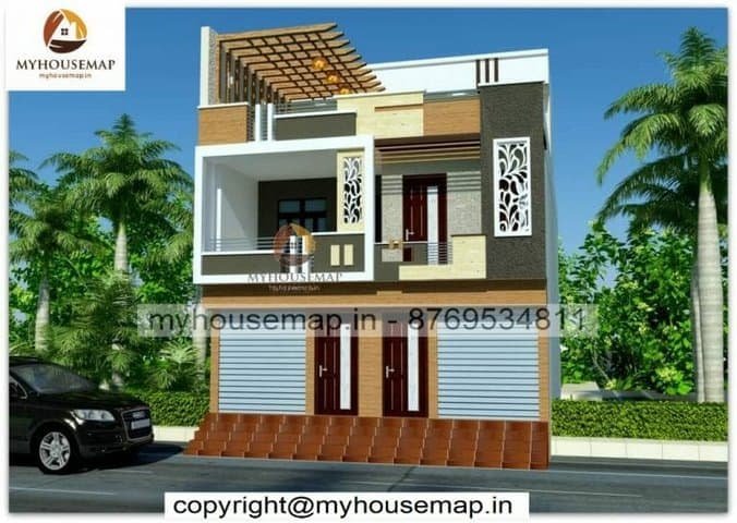 Simple double floor home elevation design