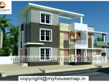 image of double floor house design front and white and gray color theme, perfect front design