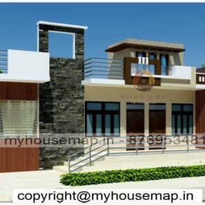 Simple home elevation design single floor