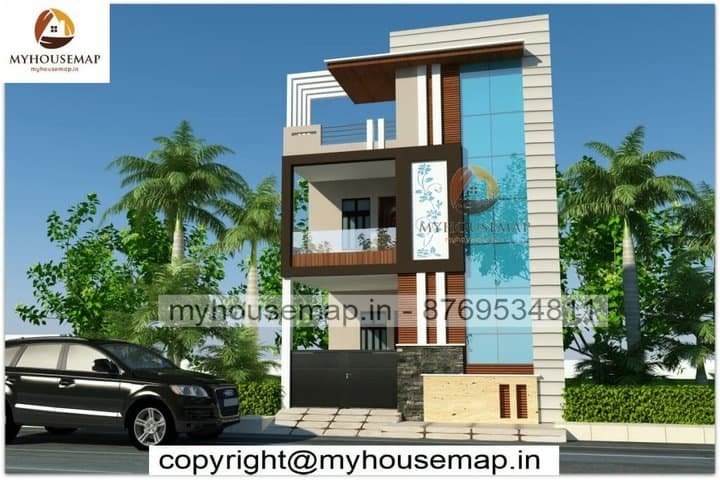 Simple house front elevation