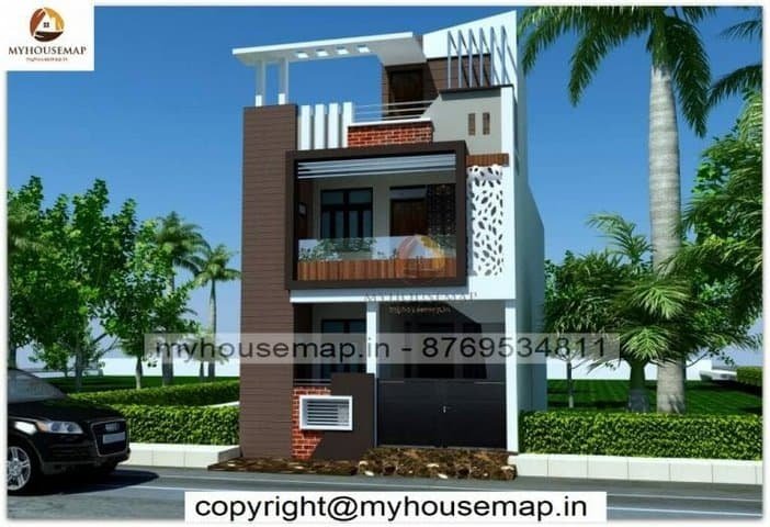 Small house 3d front elevation