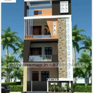 front elevation design 3 floors