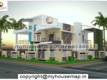 image of home elevation 2 floor and modern color theme house with beautiful color theme