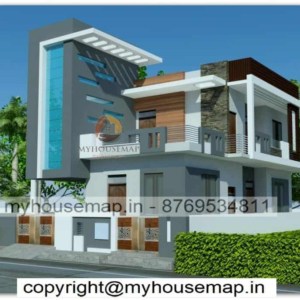 modern duplex home elevation