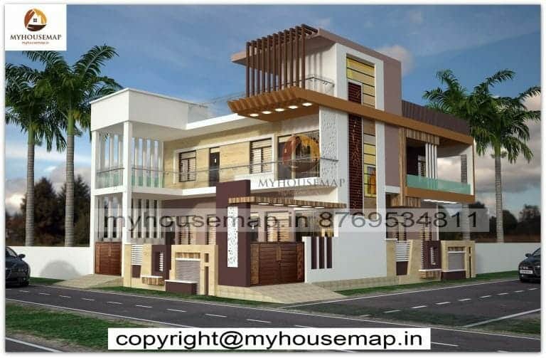 modern elevation duplex house