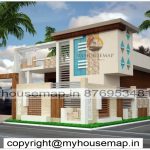 image of single story front design and light creme color theme house with corner elevation