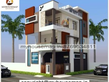 image of 3 story exterior elevation of house and modern theme house with perfect color theme