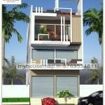 image of g+2 commercial cum residential front design and simple and modern design with budget