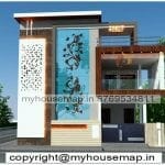 image of Duplex building design front side and modern front design with front section