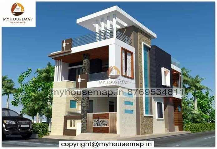 2 floor house design in village 